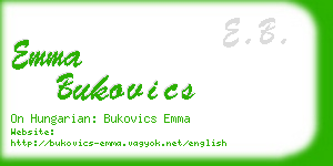 emma bukovics business card